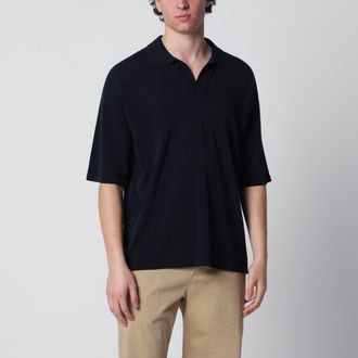 Roberto Collina Polo blu navy in maglia di cotone