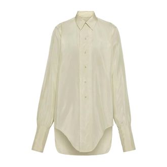 Maison Margiela Shirts, female, Beige, Size: XS Almond Viscose Shirt