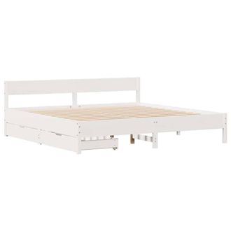 Berkfield Home Full Bed Frame without Mattress White 160x200 cm Solid Wood Pine