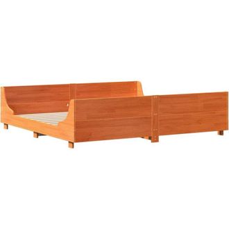 vidaXL Vidaxl - Bed Frame without Mattress Wax Brown 200x200 cm Solid Wood Pine