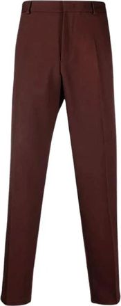 Jil Sander Relaxed Fit Broek met Korte Pijpen - Heren - Nette broeken - Rood - M - Polyester - Broeken