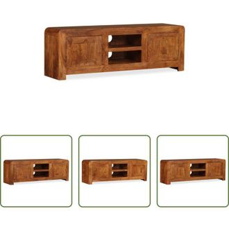 vidaXL vidaXL TV in acacia - Mobile TV in Legno Massello con Finitura Ambra 120x30x40 cm