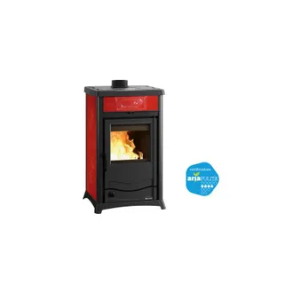 Nordica Estufa De Le&ntilde;a Rossella Plus Evo 4.0 Bordeaux - 11,1 Kw - La Nordica - Calefacci&oacute;n Para Ambientes Hasta 318 M&sup3;