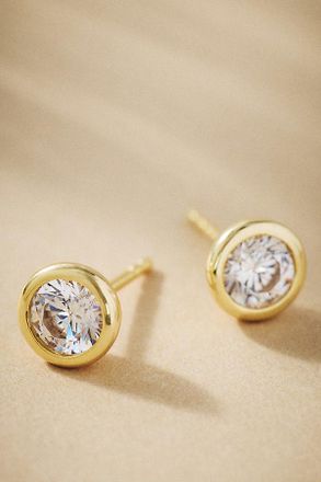 Shashi Bezel Solitaire Stud Earrings