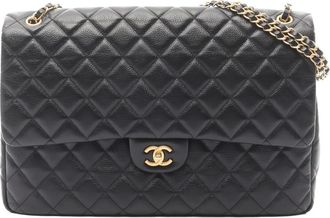 Chanel Borsa a spalla maxi con battente 2021 - Nero