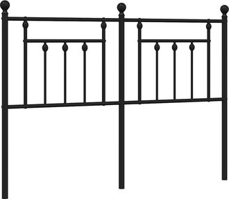 vidaXL Cabecero De Metal Negro 135 Cm Vidaxl