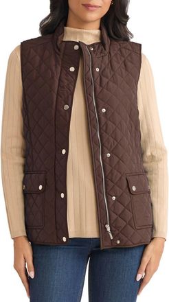 Jones New York Quilted Vest in Coffee Bean at Nordstrom, Size X-Small P