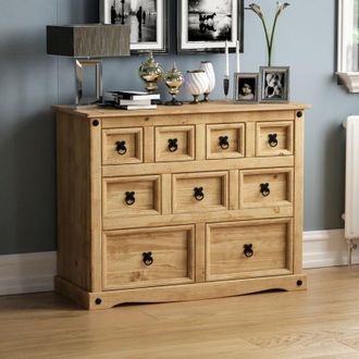 Home Discount Home Discount - Corona 9 Drawer Merchant Chest Sideboard Cabinet Cupboard Storage