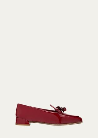Christian Louboutin Mocastrass Embellished Patent Leather Loafers