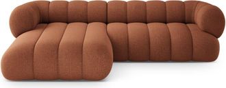 Cosmopolitan Design Sof&aacute; esquinero 5 plazas tejido chenilla ladrillo