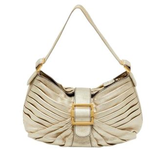 Valentino Pre-owned Leren Schoudertas - Dames - Pre-owned - Geel - Maat: ONE Size Leer