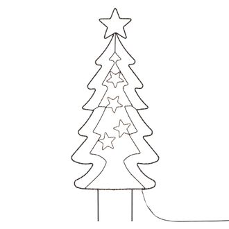 Ambiance Ecd Germany &Aacute;rbol De Navidad Led 87cm 90 Leds Blanco C&aacute;lido Metal Temporizador De Funcionamiento De La Bater&iacute;a 6 Horas Interior/exterior Ip44 Decoraci