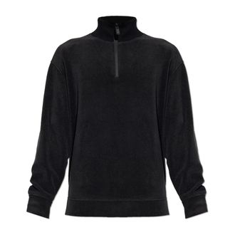 Giorgio Armani Sweatshirts, male, Black, Size: M Fleece Sweatshirt With Stand-up Collar