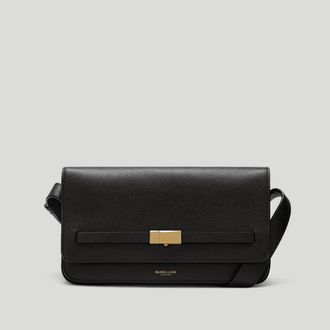 DeMellier The New York Crossbody in Black Small Grain Leather Crossbody bag