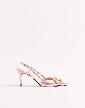 Valentino Garavani VLogo Signature Slingback Pump In Laminated Nappa Leather 80Mm Wo