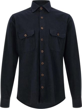 Borriello Shirts - Heren - Casual Overhemden - Blauw - S - Overhemden