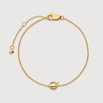 Monica Vinader Gold Initial Q Chain Bracelet