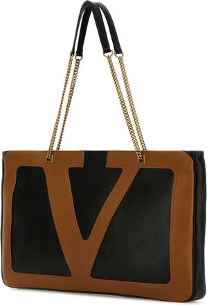 Valentino Garavani Womens Black Nappa Leather Large Viva Superstar Shopping Bag Nerospice Borse A Mano