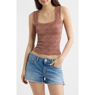 Free People Love Letter Floral Knit Camisole in Canyon Sunset at Nordstrom, Size X-Small