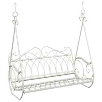 vidaXL Banco Columpio Acero 112 X 60 X 126,5 Cm Blanco Antiguo Vidaxl