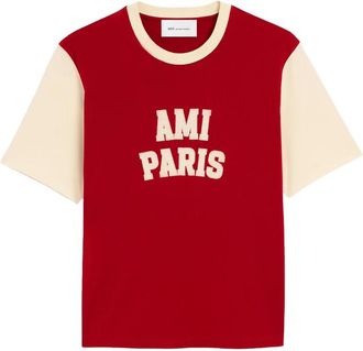 Ami Logo-print Colour-block T-shirt