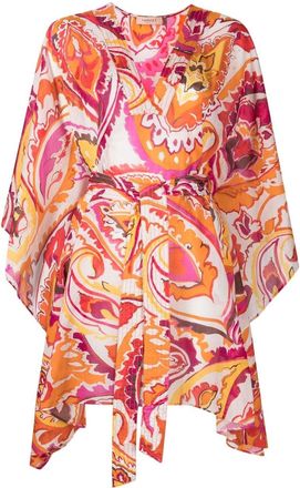 Twin-Set floral-print belted-waist dress - women - Cotton - 44 - Pink