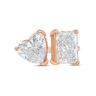 Diana M. Jewels 18kt rose gold 10ct Lab Grown Radiant & Heart Diamond Two-Stone Ring