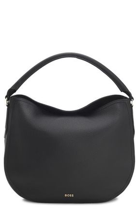 HUGO BOSS Lenah Leather Shoulder Bag in Black at Nordstrom