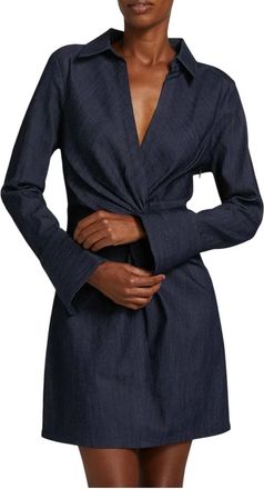 Cinq &agrave; Sept Womens Mckenna Twist-Front Denim Mini Dress In Indigo