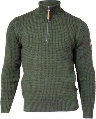 Ivanhoe of Sweden Moritz Half Zip Wollpullover f&uuml;r Herren | oliv