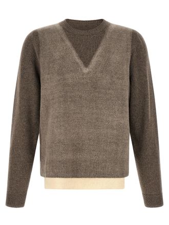 Maison Margiela Brown Virgin Wool Mens Cardigan