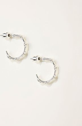 Fat Face FatFace Silver Tone Daisy Hoop Earrings