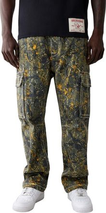 True Religion Big T Cotton Cargo Pants in Camouflage Black at Nordstrom, Size 29