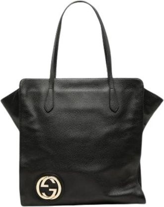 Gucci Pre-owned Tote Bag - Dames - Vintage Shopper - Zwart - ONE Size - Leer - Vintage