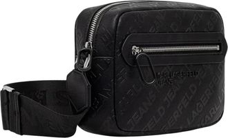 Karl Lagerfeld Logoprint Heuptas - Heren - Schoudertassen - Zwart - ONE Size - Leer - Tassen