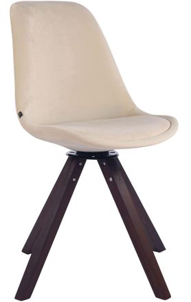 Clp Clp - Silla Troyes Square En Terciopelo Nogal Crema