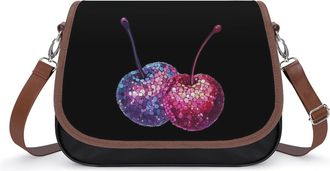 Generic Sequin Cherry1 Crossbody Bag Womens Handbag PU Message Bags Shoulder Purse with Adjustable Strap