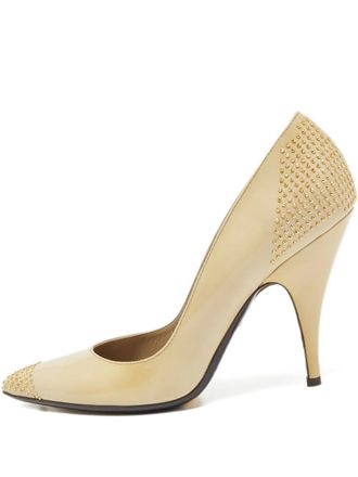 Burberry 110mm patent-leather pumps - women - Patent Calf Leather/Calf Leather/Calf Leather - 38 - Neutrals