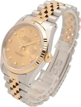 Rolex Pre-owned Orologio da polso 16233G - - Pre-owned - Uomo - Giallo - ONE SIZE