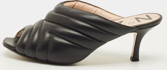 N&deg;21 Size 41 Black Quilted Leather Mules
