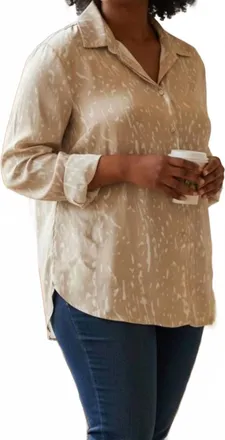 Calvin Klein Patterned Top In Beige