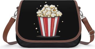 Generic Popcorn Crossbody Bag Womens Handbag PU Message Bags Shoulder Purse with Adjustable Strap