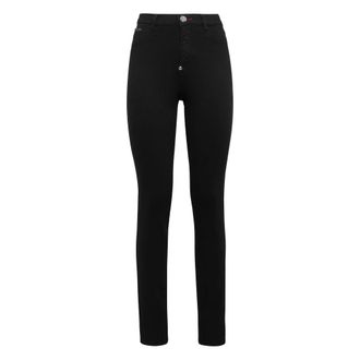 Philipp Plein Jeans, Dames, Zwart, W25, Denim, Denim High Waist Jegging