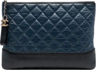 Chanel Pre-owned Clutches, female, Blue, Size: ONE SIZE Pre-owned Leather Clutch