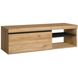 Skraut Home Skraut Home - Mueble De Tv naturale, Roble/negro, Mediano, N&oacute;rdico, 120x40x41cm