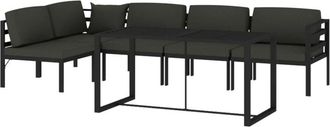 vidaXL Set Muebles De Jard&iacute;n 6 Pzas Y Cojines Aluminio Gris Antracita Vidaxl
