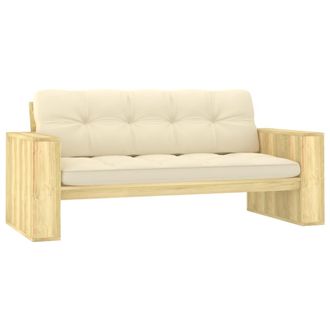 vidaXL Furniture Limited - Banco De Jard&iacute;n Y Cojines Crema Madera De