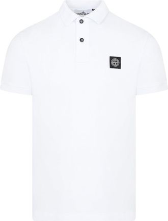Stone Island White Cotton Polo-Uomo