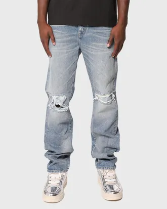 Purple Men & apos;s Sun-Faded Straight-Leg Jeans