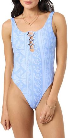 O'Neill Surf Abstract Hillrose One-Piece Swimsuit in Azurine at Nordstrom, Size Xx-Large